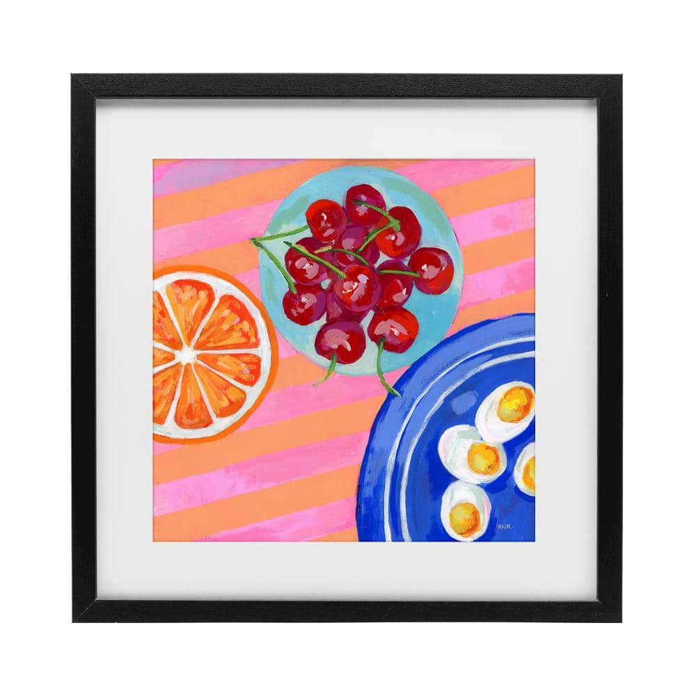 Summer Snacks Picnic Blanket Black Framed Print Under Glass, design by Rachael Reese price history on PriceWatchPro