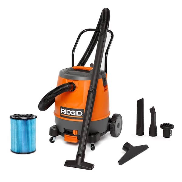 RIDGID 16 Gal. 6.5 Peak HP Motor-On-Bottom Shop Vacuum Wet Dry Vac with Fine Dust Filter, Locking Hose and Attachments MOB1600