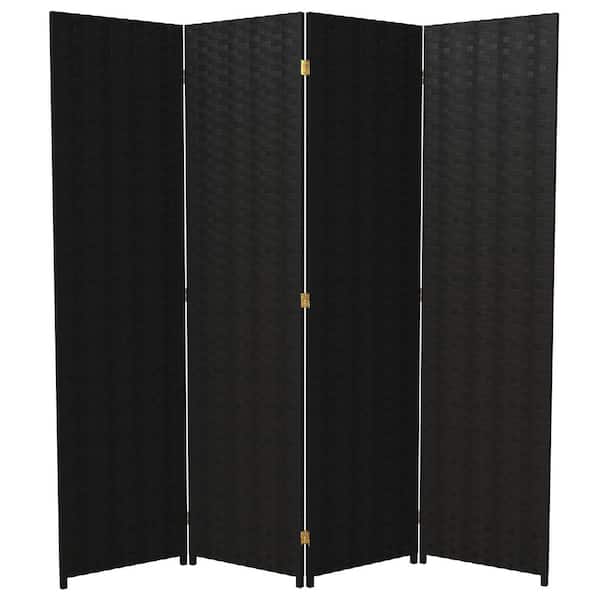 6 ft. Black 4-Panel Room Divider