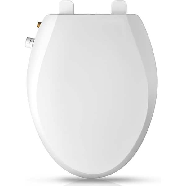 Bidet Seat for Elongated Toilets in White with Non-Electric Bidet Mode with Dual Nozzles, Adjustable Water Pressure