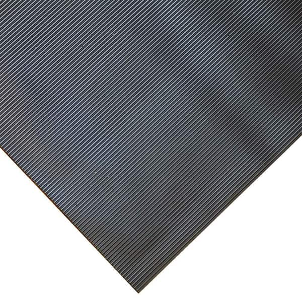 Rubber-Cal Corrugated Composite Rib 3 ft. x 25 ft. Black Rubber Flooring (75 Sq. ft.)