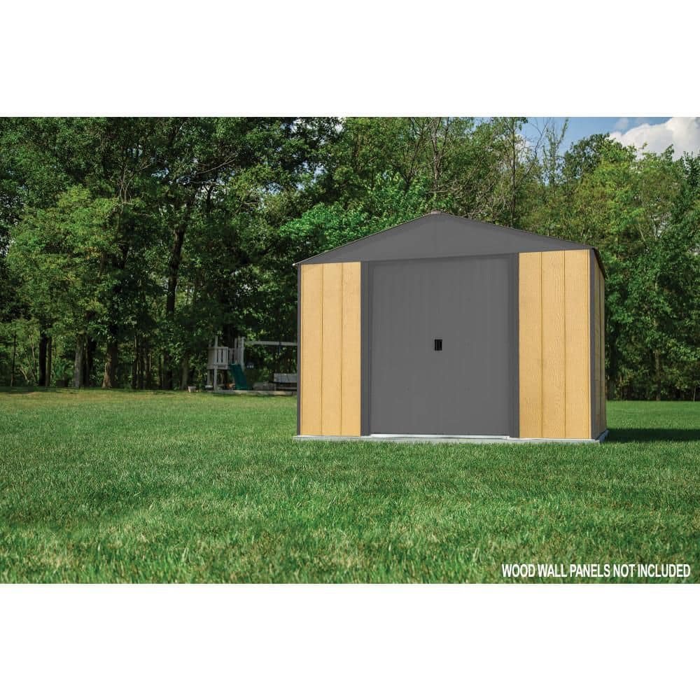 ARROW Ironwood 10 ft. W x 12 ft. D Anthracite-Finish Galvanized Steel Custom Hybrid Shed Kit (IWA1012)