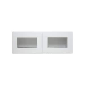 33 in. W x 12 in. D x 12 in. H in Shaker White Ready to Assemble Wall Kitchen Cabinet with No Glasses