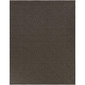 Hampton Bay Black 9 ft. x 12 ft. Concentric Tiles Indoor/Outdoor Area ...