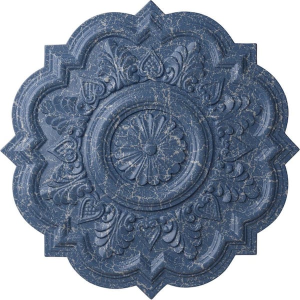 Ekena Millwork 20-1/4 in. x 1-1/2 in. Deria Urethane Ceiling Medallion (Fits Canopies upto 6 in.), Americana Crackle