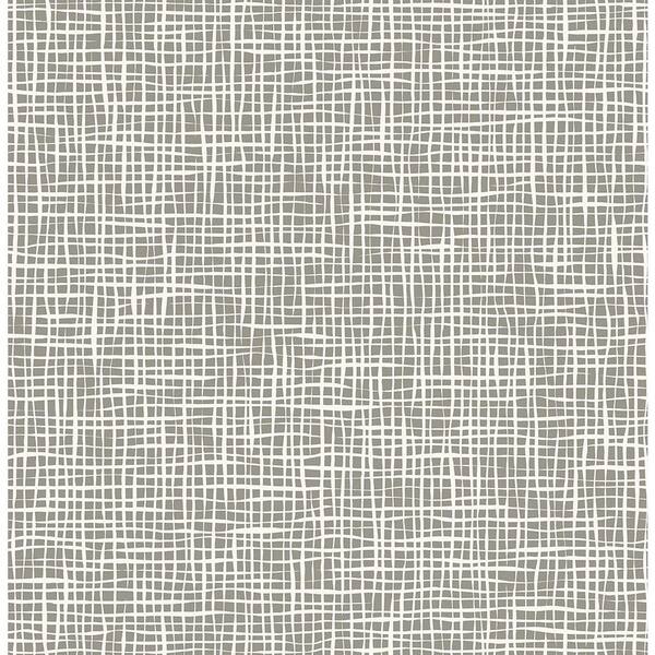 A-Street Prints 8 in. x 10 in. Shanti Grey Grid Wallpaper Sample