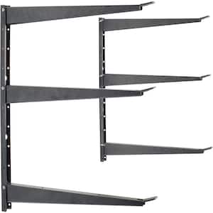 16 in. x 21 in. Heavy Duty Wall Rack Adjustable 3 Tier Lumber Rack Holds 480 lbs. Steel Garage Wall Shelf with Brackets