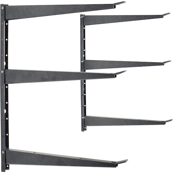 Delta 16 in. x 21 in. Heavy Duty Wall Rack Adjustable 3 Tier Lumber Rack  Holds 480 lbs. Steel Garage Wall Shelf with Brackets HDRS1000HD - The Home  Depot