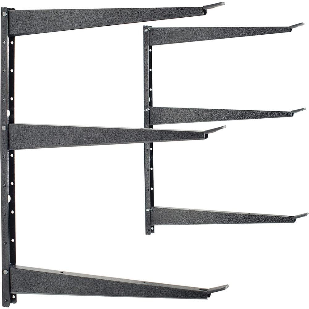 Delta 16 in. x 21 in. Heavy Duty Wall Rack Adjustable 3 Tier Lumber Rack Holds 480 lbs. Steel Garage Wall Shelf with Brackets, Gray