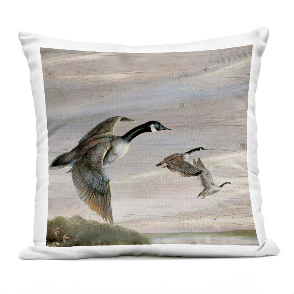 Flying Geese over Rustic Grey Square Outdoor Throw Pillow price history on PriceWatchPro