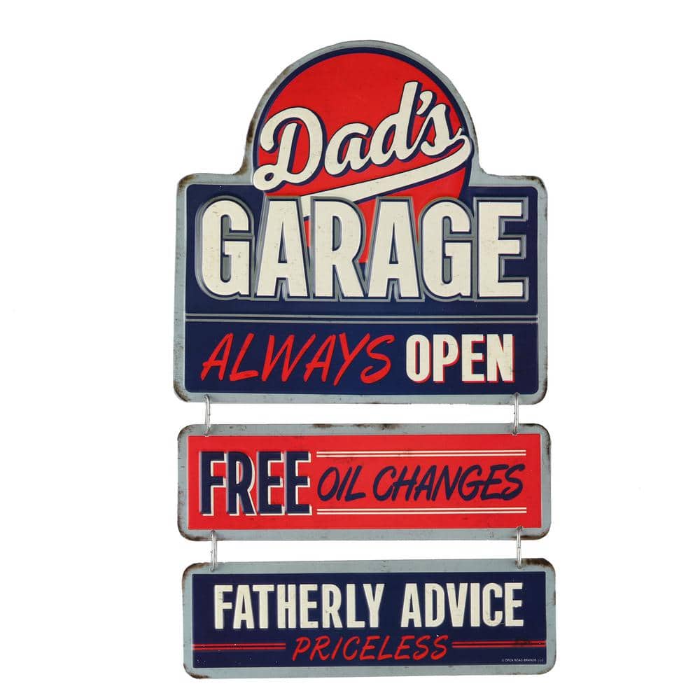 Open Road Brands Dad'S Garage Embossed Tin Linked Sign 90157573-MEI - The  Home Depot