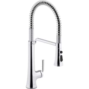 Tone Single Handle Pull Down Sprayer Kitchen Faucet in Polished Chrome