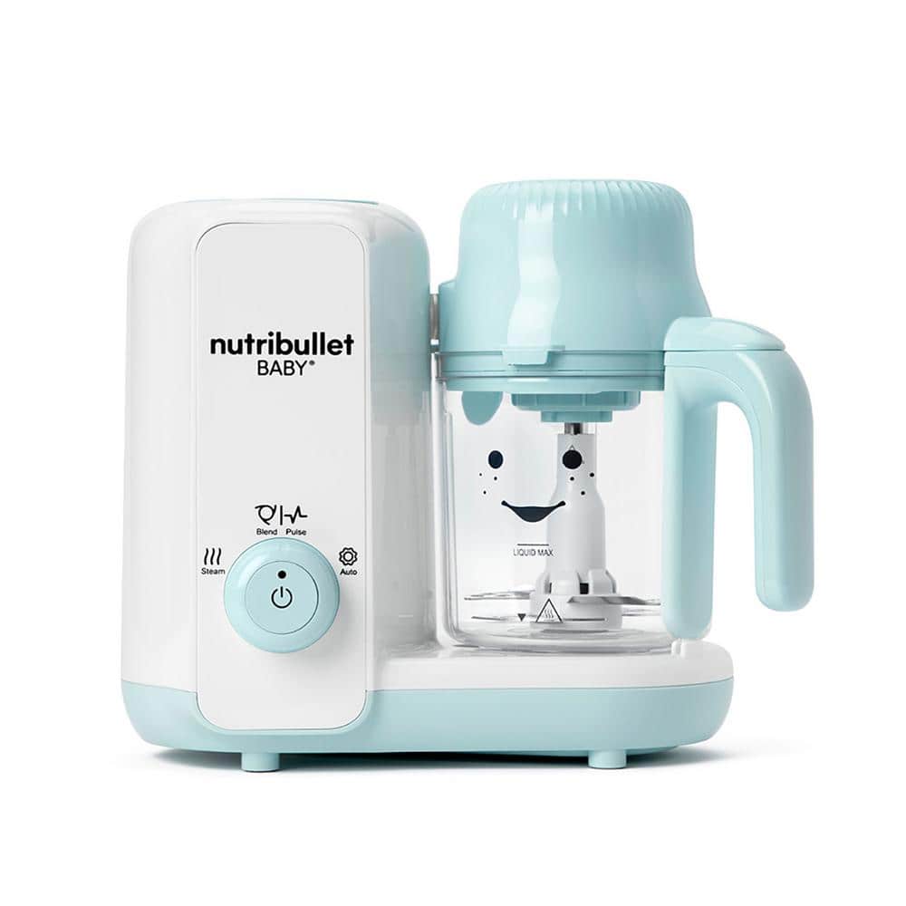 NutriBullet NBY-50100 Baby Complete Food-Making System, 32-Oz, White, Blue,  Clear