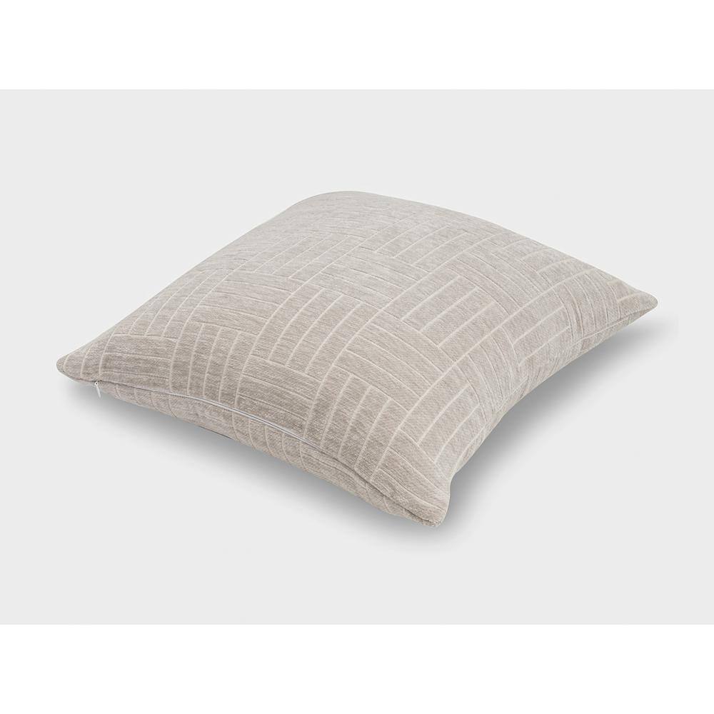 Freshmint Oberon Taupe Chenille Staggered Stripe 18" Square Pillow