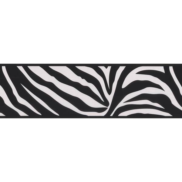Brewster Zebra Crossing Black Wallpaper Border
