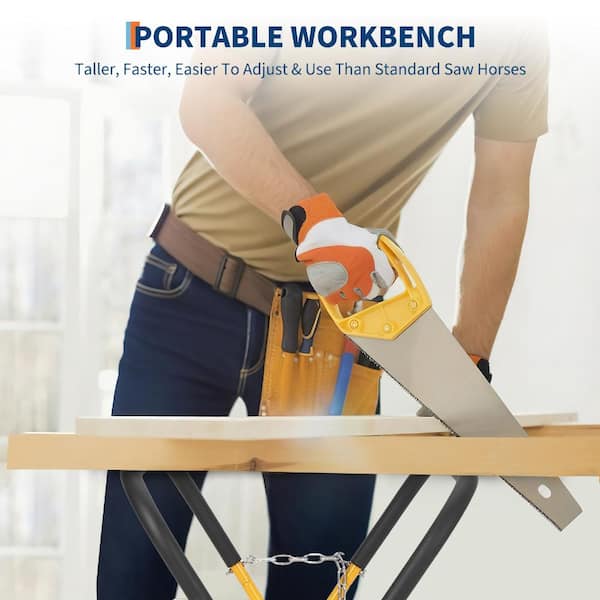 4-Piece Folding Heavy Duty Portable Work Stand 500 lbs Capacity