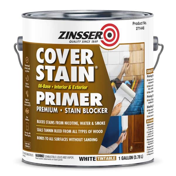 Zinsser Cover Stain 1 gal. White Oil-Based Interior/Exterior Primer and Sealer (4-Pack)