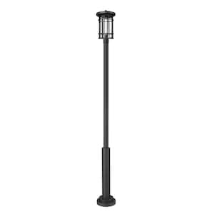 Jordan 1-Light Black Aluminum Hardwired Outdoor Marine Grade Post Light Set with no bulbs included