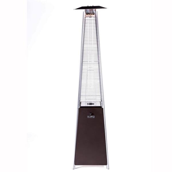40,000 BTU Brown Quartz Glass Tube Patio Flame Heater with Wheels LWM