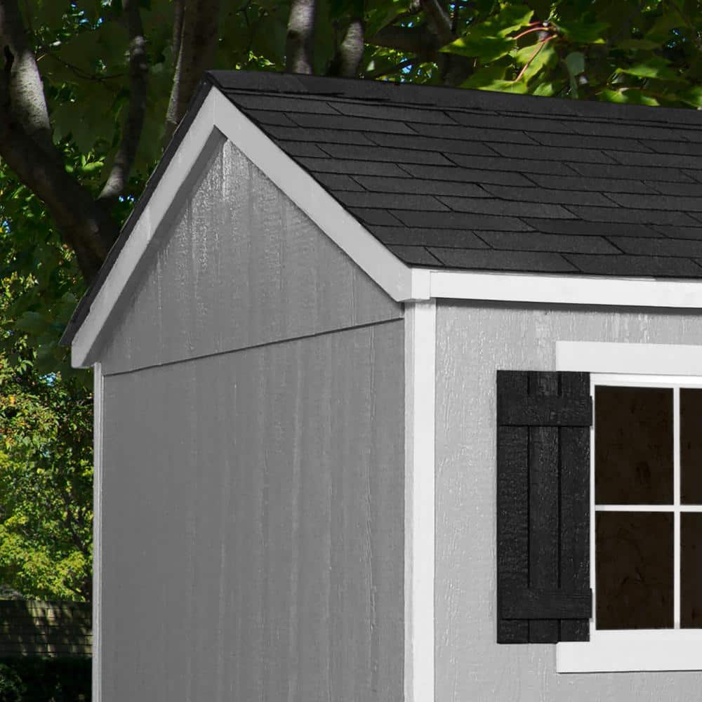 Beige 8' x 10' Pine Wood Storage Shed with Windows