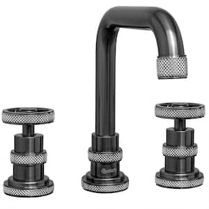 8 in. Widespread 2-Handle High-Arc Bathroom Faucet in Brushed Graphite Black