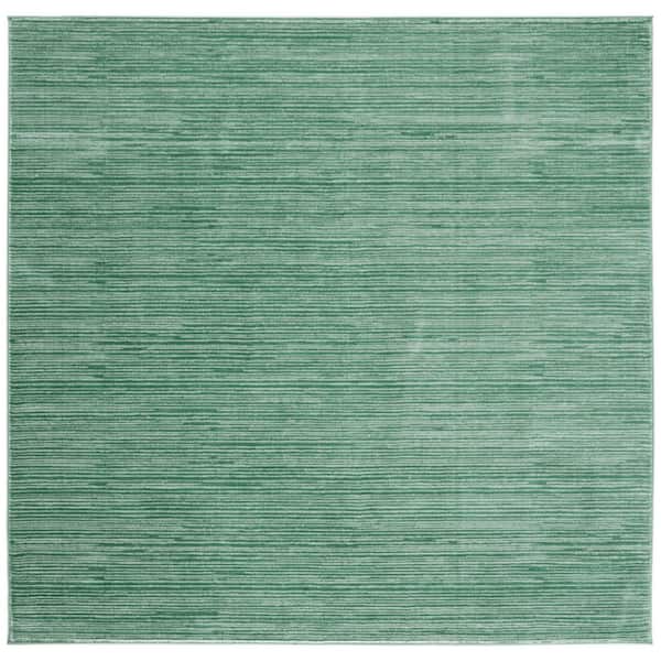 Vision Light Green 3 ft. x 3 ft. Solid Marle Square Area Rug