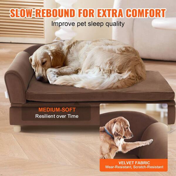 Orthopedic Dog Sofa Bed For Large Dogs - 36x23x16 Inch Pet Couch, Dark Brown