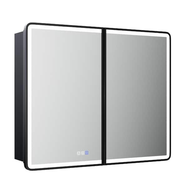 36 in. W x 30 in. H Rectangular Aluminum Medicine Cabinet with Mirror