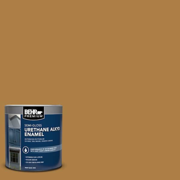 BEHR PREMIUM 1 qt. #M280-7 24 Karat Semi-Gloss Enamel Urethane Alkyd Interior/Exterior Paint