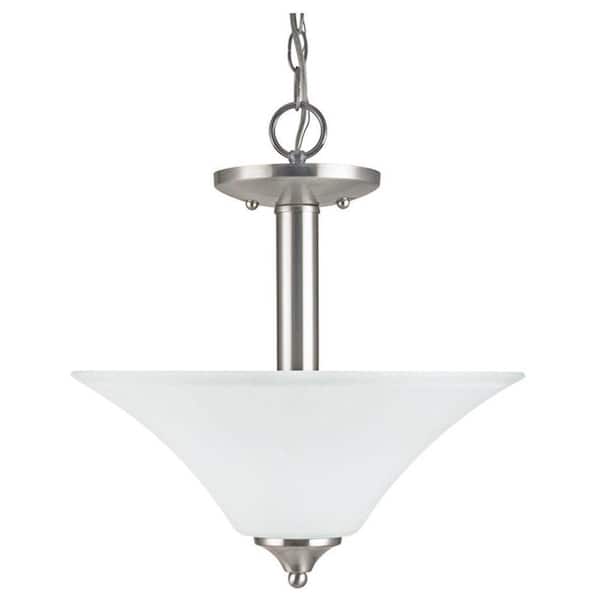 Generation Lighting Holman 2-Light Brushed Nickel Semi-Flush Mount Convertible Pendant