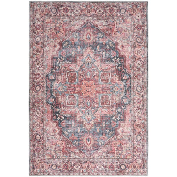 57 GRAND BY NICOLE CURTIS 57 Grand Machine Washable Multicolor 6 ft. x 9 ft. Bordered Traditional Area Rug