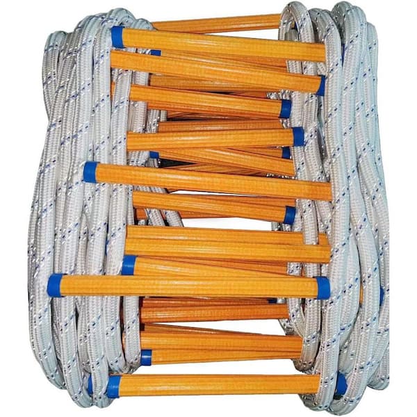 KIWDZFU Emergency Fire Escape Ladder 26FT Flame Resistant Rope Ladder with Hooks Fast Deploy 2 Story 2000 lbs Capacity