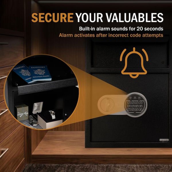 Paragon Safes Electronic Safe Deposit Box, Black 83-DT5931-1 - The