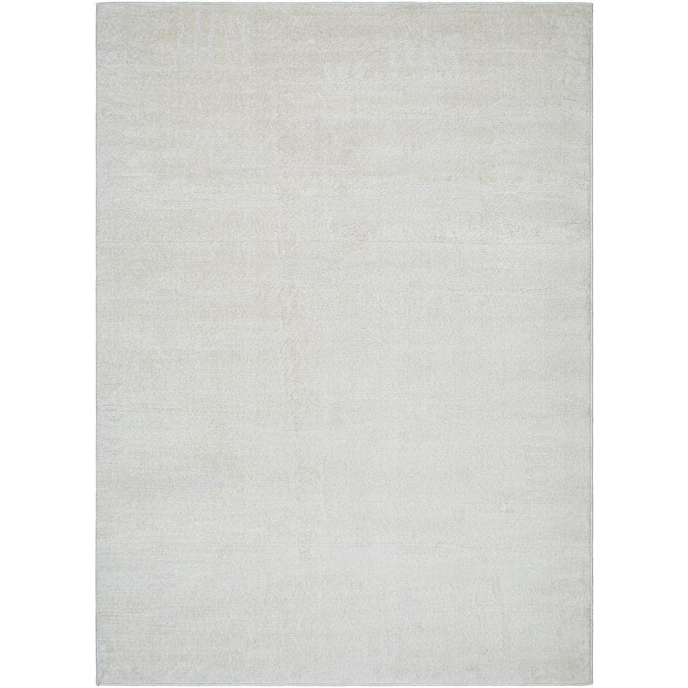 Livabliss Freud 8 ft. x 10 ft. White Solid Color Indoor Area Rug ...