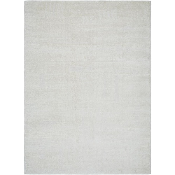 Livabliss Freud 8 ft. x 10 ft. White Solid Color Indoor Area Rug