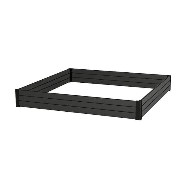 4 ft. x 4 ft. x 6 in. Black Composite Panel and Alu Frame Rustproof Garden Planter Box