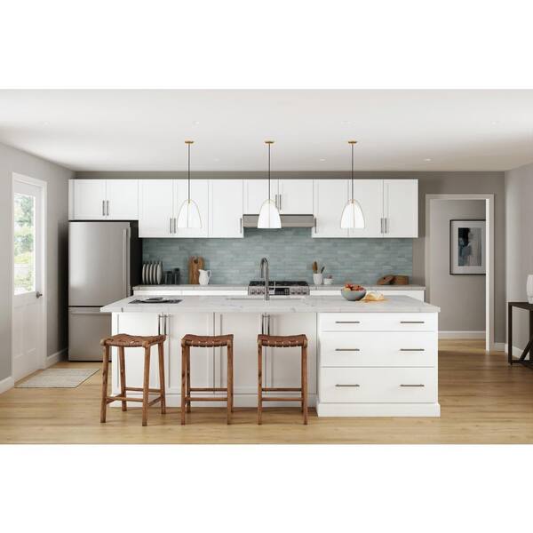 Hampton Bay Hampton 36 in. W x 12 in. D x 30 in. H Assembled Wall Kitchen  Cabinet in Satin White KW3630-SW - The Home Depot