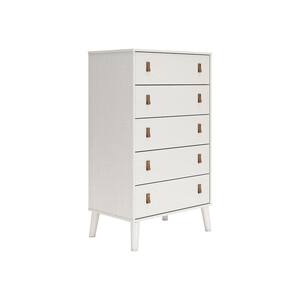 Modway Modway Emmeline Scallop 5-Drawer Chest in White – Tall Dresser ...