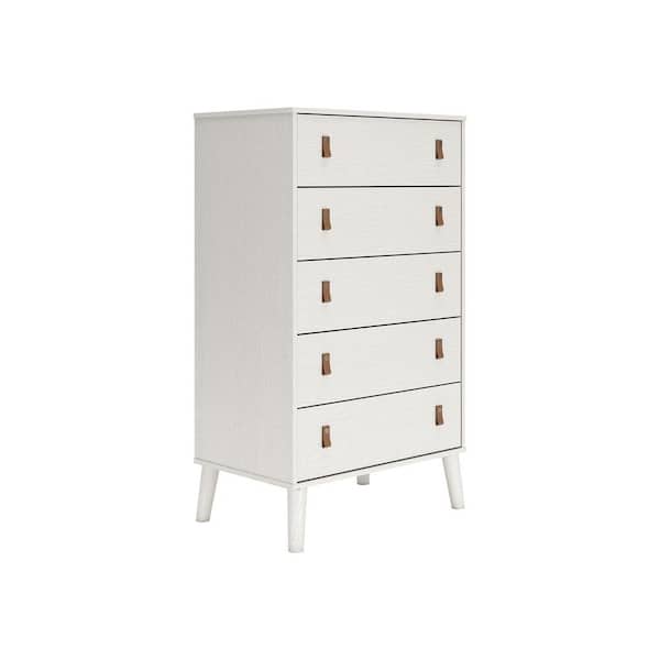 Signature DESIGN BY ASHLEY Aprilyn White 5 Drawers 30 in. Chest of Drawers