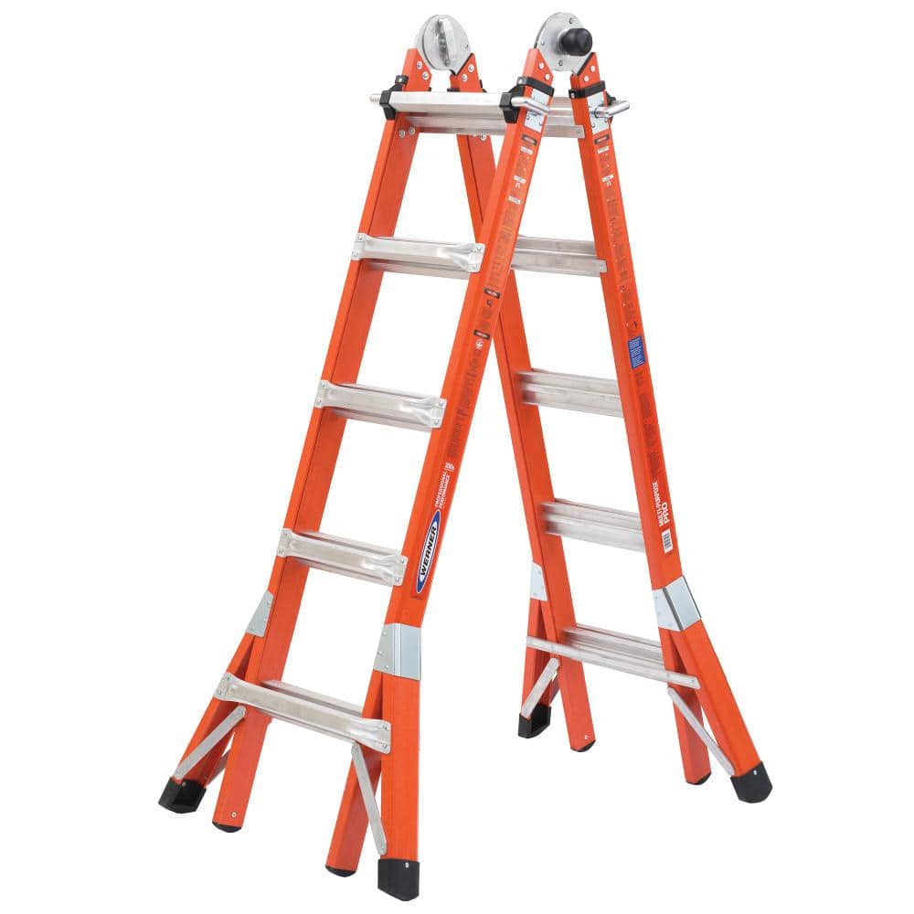 Werner 22 ft. Reach Height Multi-Purpose Fiberglass PRO Ladder with 300 lbs. Load Capacity Type IA -  FMT-22