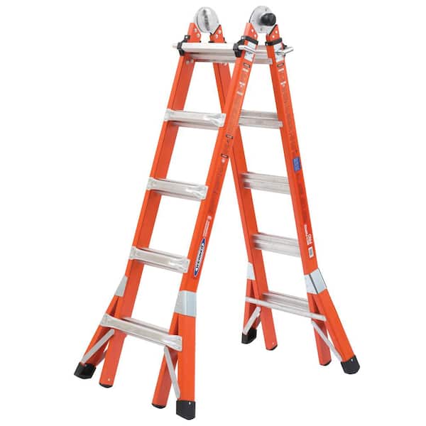 Werner 22 ft. Reach Height Multi-Purpose Fiberglass PRO Ladder with 300 lbs. Load Capacity Type IA