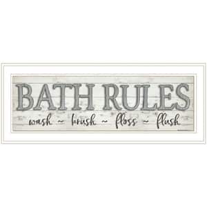Bath Rules by Unknown 1 Piece Framed Graphic Print Typography Art Print 9 in. x 21 in. .