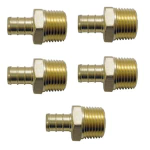 1/2 in. Brass PEX-B Barb x 1/2 in. Male Pipe Thread Adapter (5-Pack)