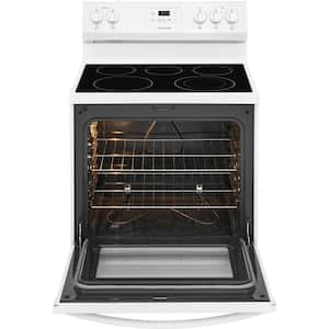 30 in. 5.3 cu. ft. 5-Burner Element Electric Range with Manual Clean in White