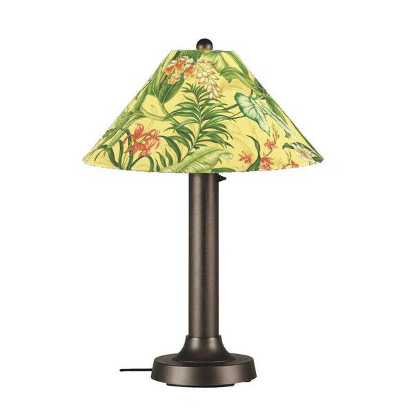 Patio Living Concepts Catalina 34 in. Outdoor Bronze Table Lamp with Soleil Shade
