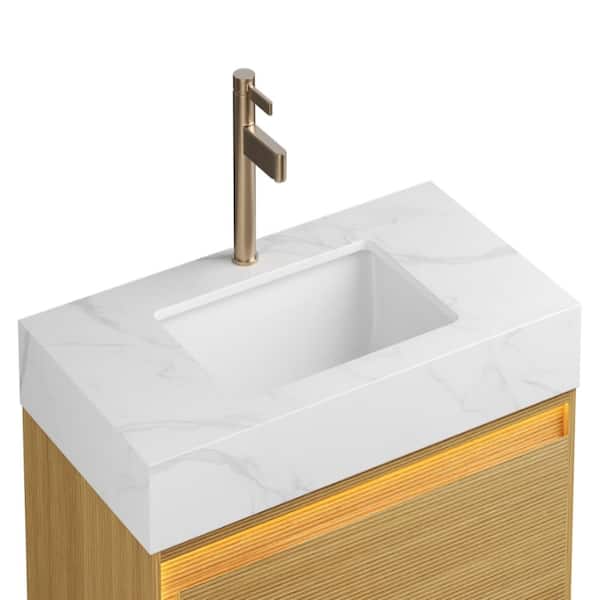 TCYO 36 in. Undermount Rectangular Bathroom Sink in White with