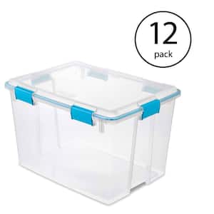 80 Qt. Plastic Home Storage Gasket Box Container in Clear (12-Pack)