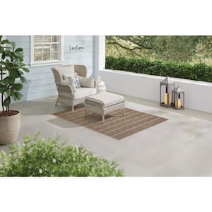 Natural Stripes Brown 2 ft. x 7 ft. Striped Indoor/Outdoor Area Rug