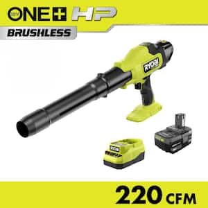 ONE+ HP 18V Brushless Cordless 220 CFM 140 MPH Compact Leaf Blower with 4.0 Ah Battery & Charger