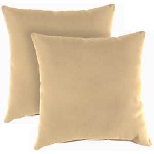 16 in. L x 16 in. W x 4 in. T Outdoor Throw Pillow in Antique Beige (2-Pack)